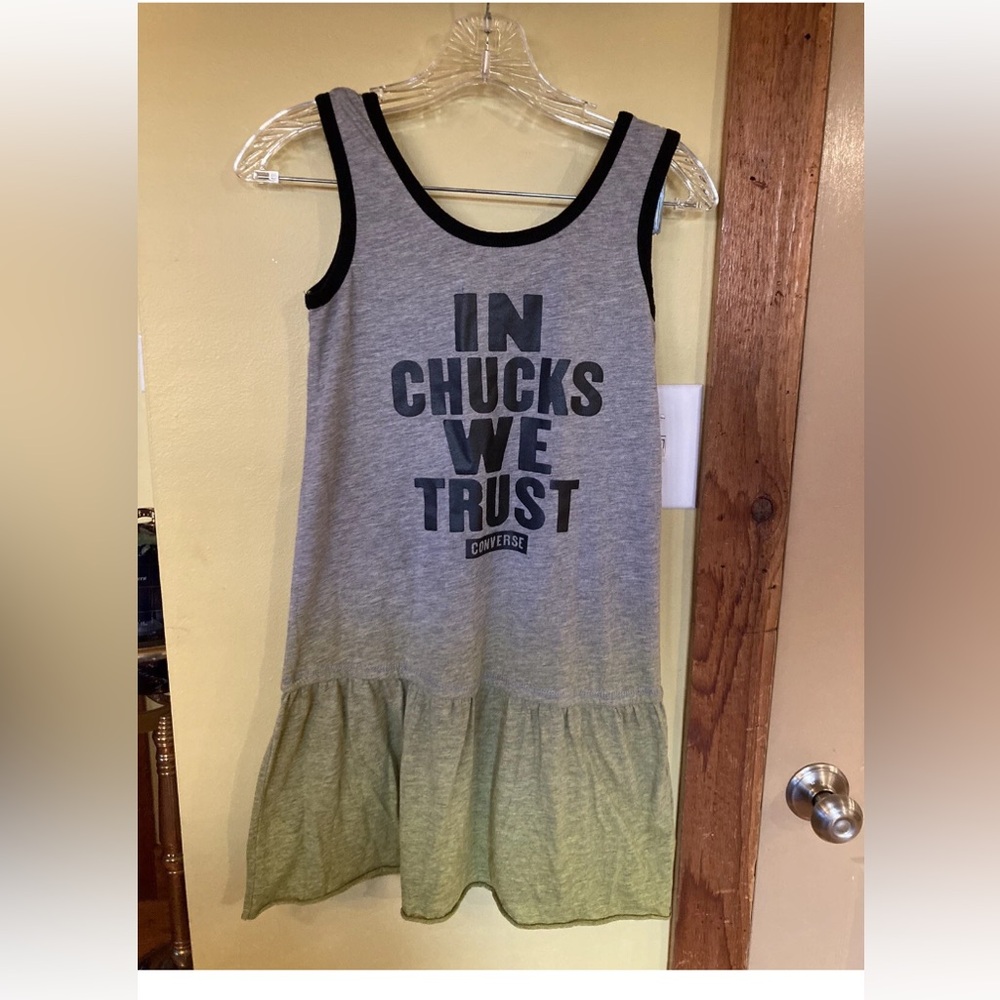 Girls Converse gray green ombré sleeveless tank dress size L